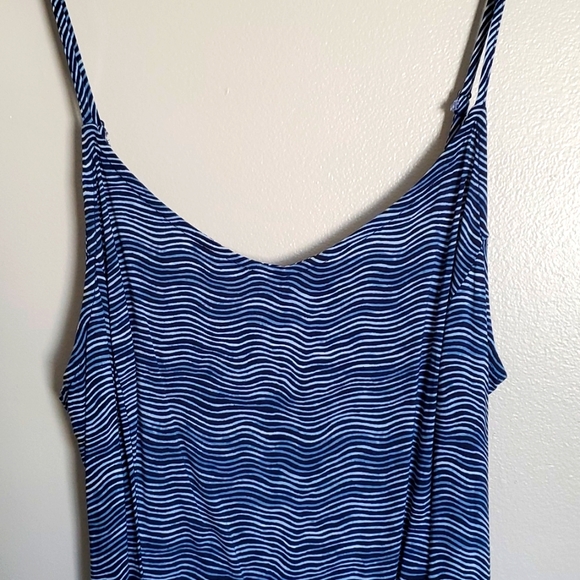 Old Navy Dress Women's Medium Blue Spring Summer Maxi Spaghetti Strap Sundress - Picture 3 of 7